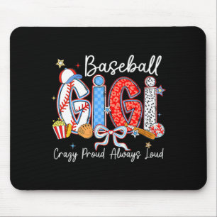 Frauen-Baseball gigi verrückt stolz laut lustig gi Mousepad