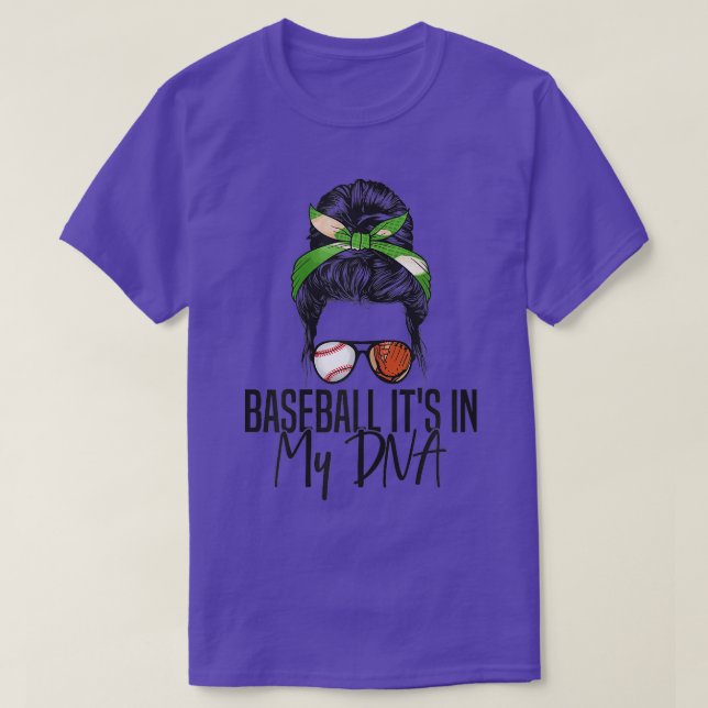 Frauen Baseball seine in meiner DNA Fingerprint Fu T-Shirt (Design vorne)