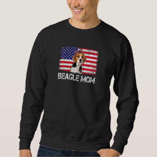 Frauen Beagle Mama Uns Flag 4. Juli Patriotische W Sweatshirt