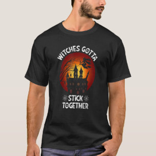 Frauen Beängstigende scharfe Halloween Hexen Spuk T-Shirt