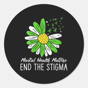 Frauen beenden das Stigma-Shirt psychische Gesundh Runder Aufkleber