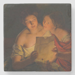 Frauen beim Lesen eines Liebe-Briefes (von Waldmül Steinuntersetzer