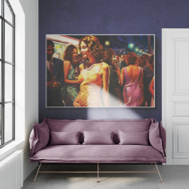 Frauen beim Spaziergang durch das Nachtleben Maler Poster