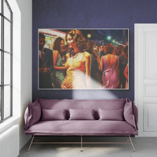 Frauen beim Spaziergang durch das Nachtleben Maler Poster