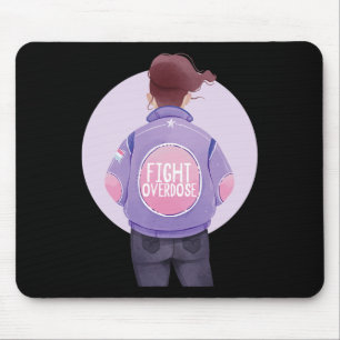 Frauen bekämpfen Überdosierung Lila Ribbon Überdos Mousepad