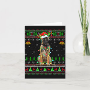 Frauen belgischer Malinois-Hund hässlicher Weihnac Karte