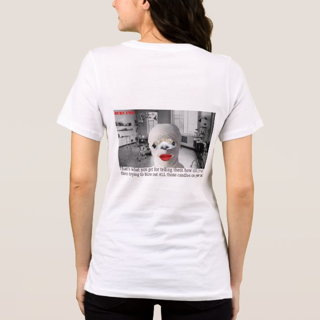 Frauen bella tee, alpaca in burn unit Tri-Blend shirt (Rückseite)
