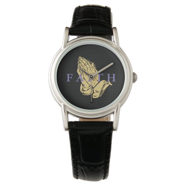 Frauen beobachten die Hände des Gebet-Glaubens Armbanduhr (Vorderseite)