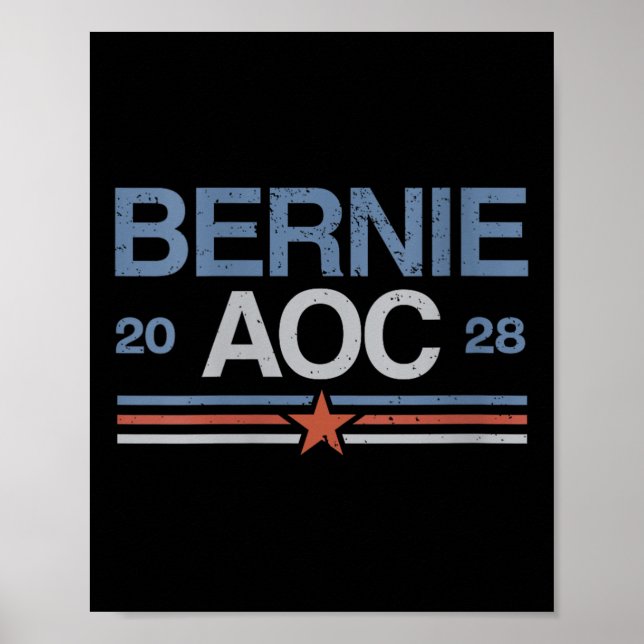Frauen Bernie Sanders und Aoc V-Nacken Poster (Vorne)