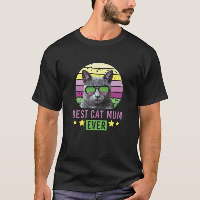 Frauen Beste Cat Mum je britischer Kurzzeitrussisc T-Shirt (Vorderseite)