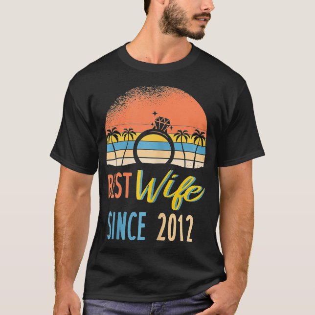 Frauen beste Ehefrau seit 2012 10. Hochzeitsfeier T-Shirt (Vorderseite)