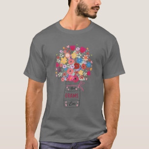 Frauen Beste Grams je Kunst Blume Großmutter mütte T-Shirt