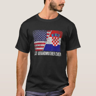Frauen Beste Großmutter je Kroatien Flaggenpatrone T-Shirt