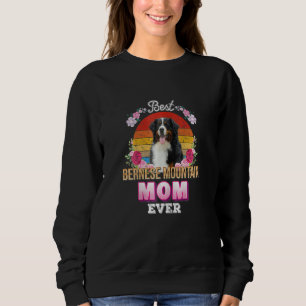 Frauen Beste Hunde Mama je Bernese Gebirgsflora R Sweatshirt