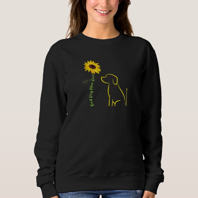Frauen Beste Mama für Hunde je Sonnenblumenzweig D Sweatshirt (Vorderseite)