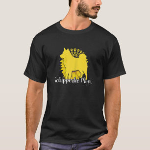 Frauen Beste Schipperke Mama Sonnenblume Dog Paws T-Shirt