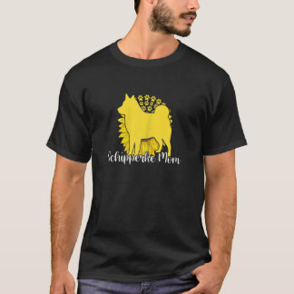 Frauen Beste Schipperke Mama Sonnenblume Dog Paws T-Shirt