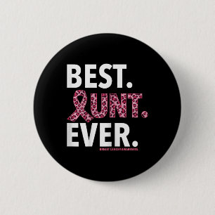 Frauen Beste Tante je rosa Ribbon Leopard Brust C Button