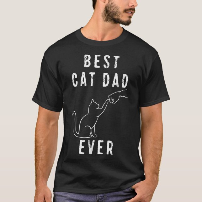 Frauen Bester Vater der Katze je Paw Fist Bump Meo T-Shirt (Vorderseite)