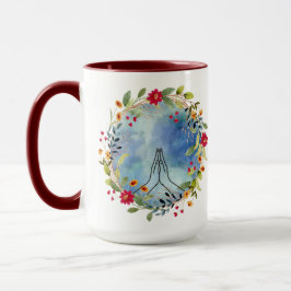 Frauen beten Hand Kaffee Tasse