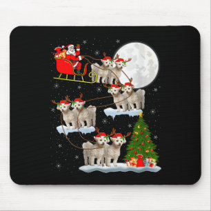 Frauen Bichon Frise Hund Weihnachtsmann Schlitten Mousepad