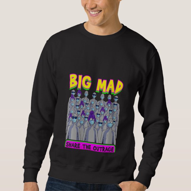 Frauen Big Mad NPC Meme Gray Menschen sehen Maske  Sweatshirt (Vorderseite)