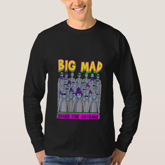 Frauen Big Mad NPC Meme Gray Menschen sehen Maske  T-Shirt (Vorderseite)