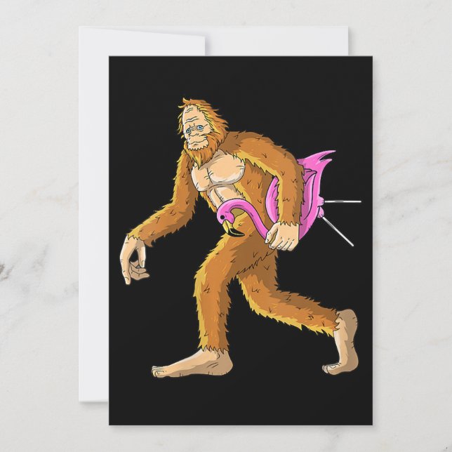 Frauen Bigfoot mit Flamingo Tierkostümgeschenk Save The Date (Vorderseite)