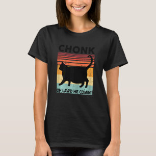 Frauen Black Ca Chonk Cat Meme Kitten Mama Meow T-Shirt