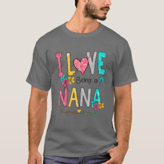 Frauen Blume I Liebe ist eine Nana Funny Mother's  T-Shirt