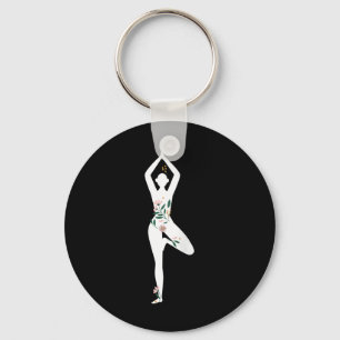 Frauen Blumenliebhaber Meditation Yoga Ckprint Schlüsselanhänger