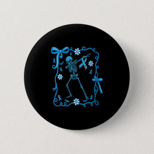 Frauen Blumenskelett Diabetes Aufklärung Ribbons Button