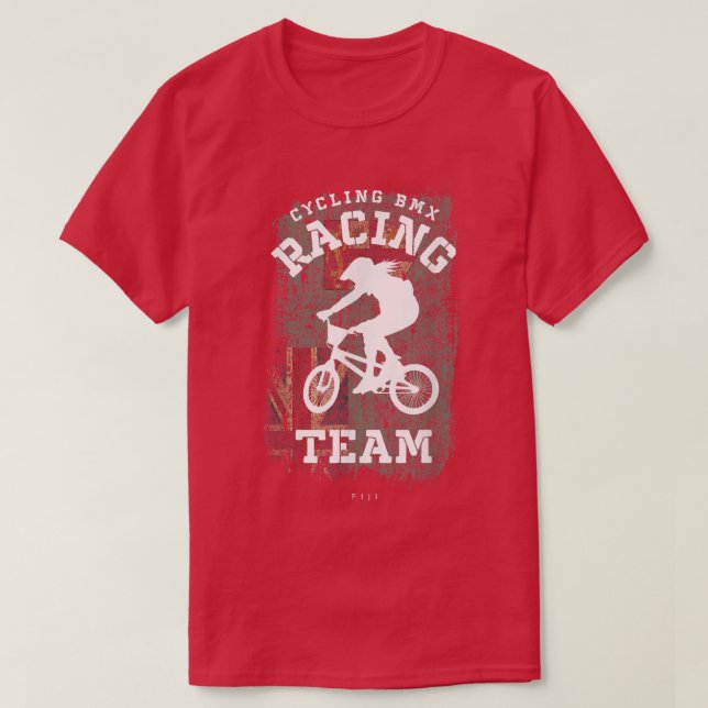 Frauen BMX Bike Fiji Flag Radrennen BM T-Shirt (Design vorne)