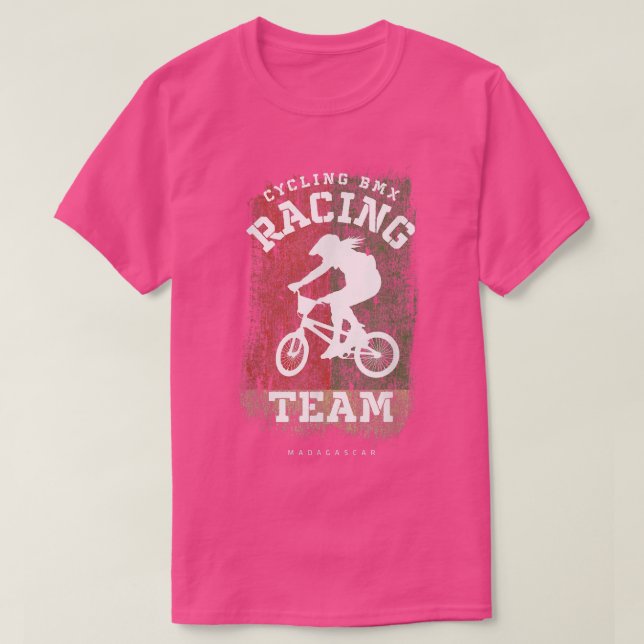 Frauen BMX Bike Madagaskar Flag Radfahren Rac T-Shirt (Design vorne)