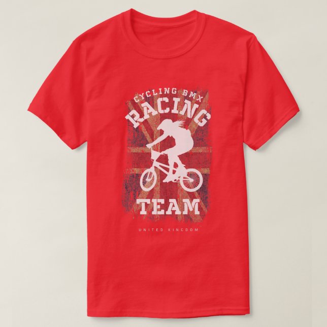 Frauen BMX Bike Vereinigtes Königreich Flaggenradf T-Shirt (Design vorne)