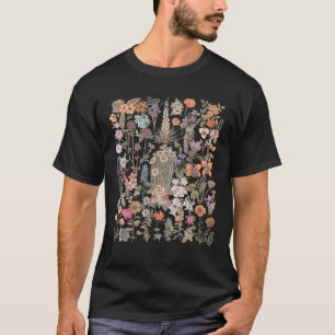 Frauen Boho Wildblume Botanische Blume Sommerflur T-Shirt