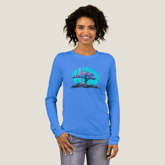 Frauen Bonsaii-Baum Langarm-T-Shirt  Tri-Blend Shirt