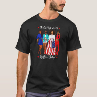 Frauen Boston Girls Trip 2021 Cool Black Womens Va T-Shirt