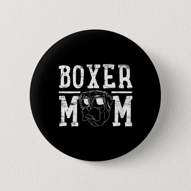 Frauen Boxer Hundemutter Geschenk Button (Vorderseite)
