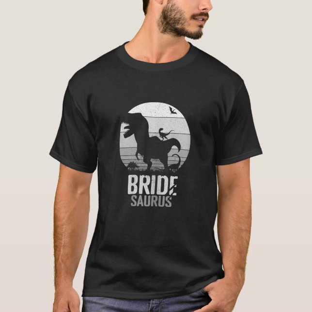Frauen Bridesaurus Dinosaurier Braut Saurus Hochze T-Shirt (Vorderseite)