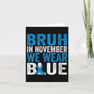 Frauen Bruh im November tragen blaue Diabetes Awar Karte