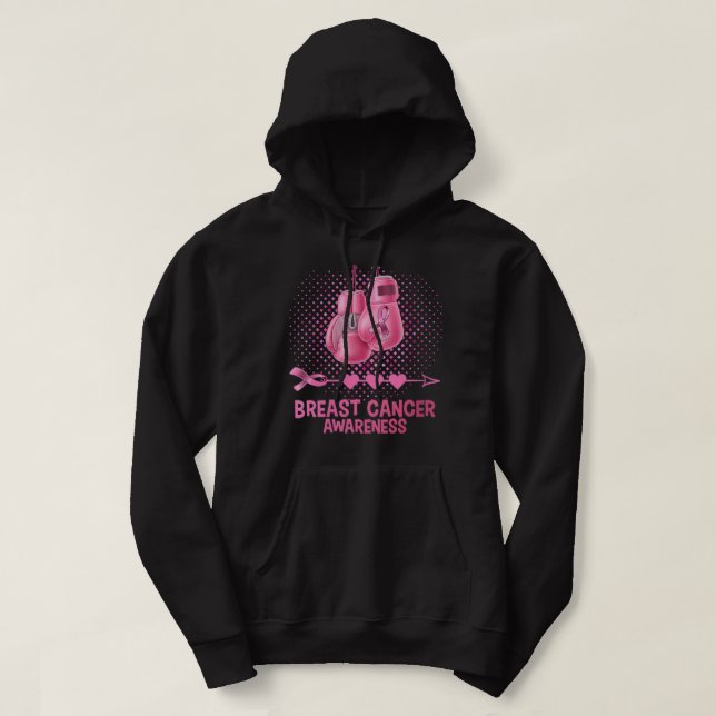 Frauen Brustkrebs Bewusstsein rosa Boxhandschuhe Hoodie (Design vorne)