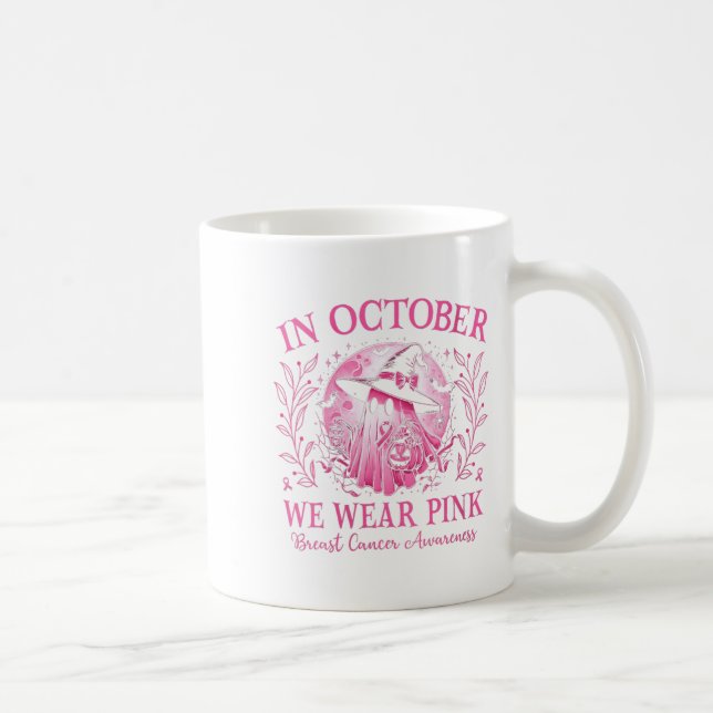 Frauen Brustkrebs Frauen Halloween im Oktober Wir Kaffeetasse (Rechts)