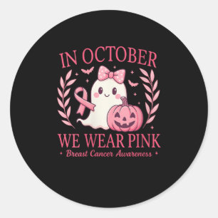 Frauen Brustkrebs Frauen Halloween im Oktober Wir Runder Aufkleber