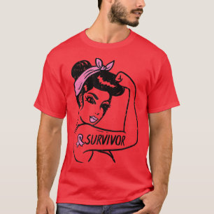 Frauen Brustkrebserkrankung Rosie Riveter Pink A T-Shirt
