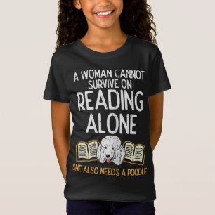 Frauen Buch Bibliothekarisch lesen Poodle Haustier T-Shirt
