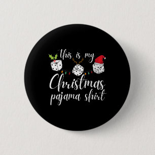 Frauen Bunco Weihnachten Pyjama Würfelspiel Nacht  Button