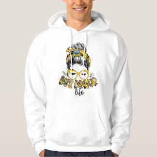 Frauen Busfahrer Leben Unordentlicher Dutt Sonnenb Hoodie