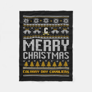 Frauen Calvary Day Cavaliers Logo Frohe Weihnachte Fleecedecke