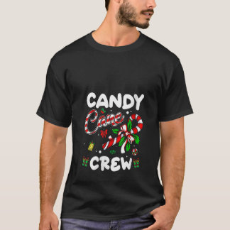 Frauen Candy Cane Crew Weihnachtslicht Sonnige Wei T-Shirt